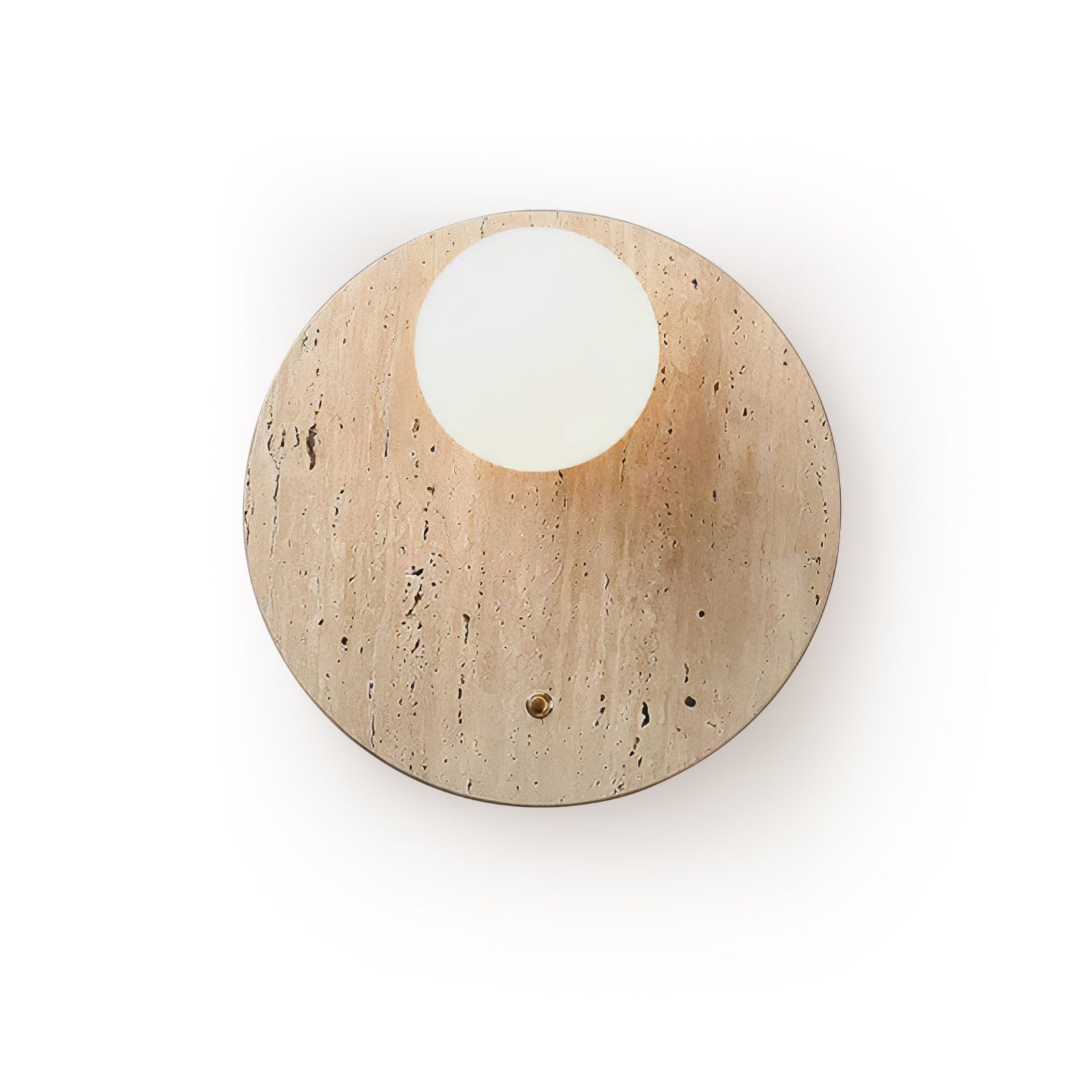Luna Travertine Wall Light - Dia 14cm x H 38cm Yellow Travertine, Hardwired Wall Sconce, detail 13