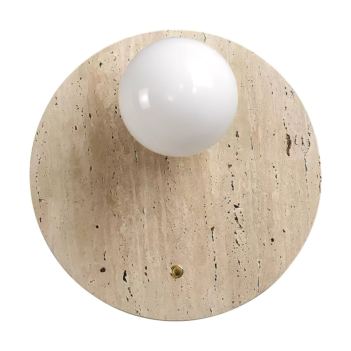 Luna Travertine Wall Light - Dia 14cm x H 38cm Yellow Travertine, Hardwired Wall Sconce, detail 12