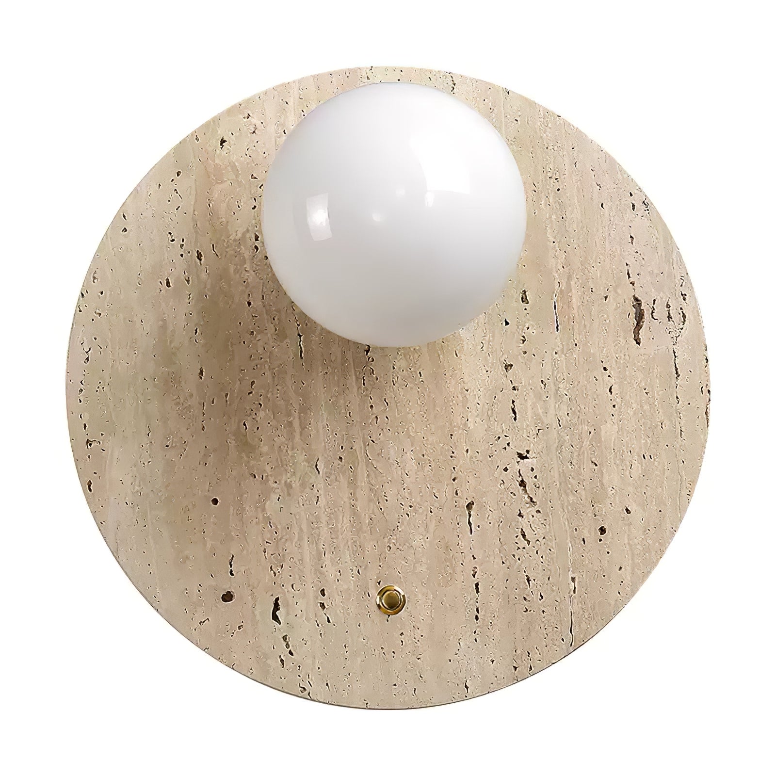 Luna Travertine Wall Light - Dia 14cm x H 38cm Yellow Travertine, Hardwired Wall Sconce, detail 12