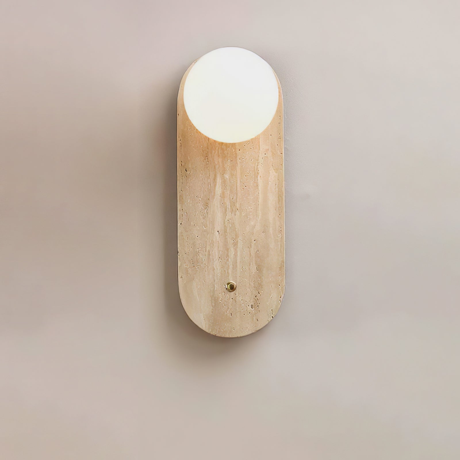 Luna Travertine Wall Light - Dia 14cm x H 38cm Yellow Travertine, Hardwired Wall Sconce, detail 14