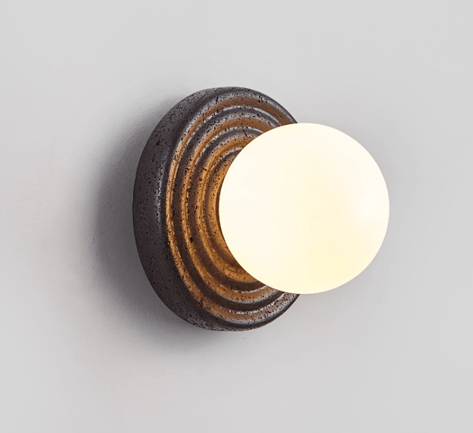 Lunara Travertine Wall Light, Hardwired Wall Sconce, detail 15