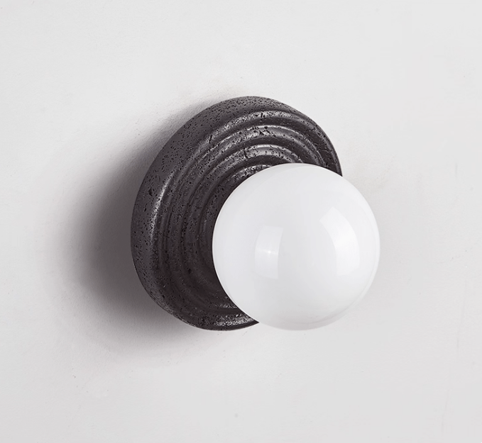 Lunara Travertine Wall Light, Hardwired Wall Sconce, detail 17