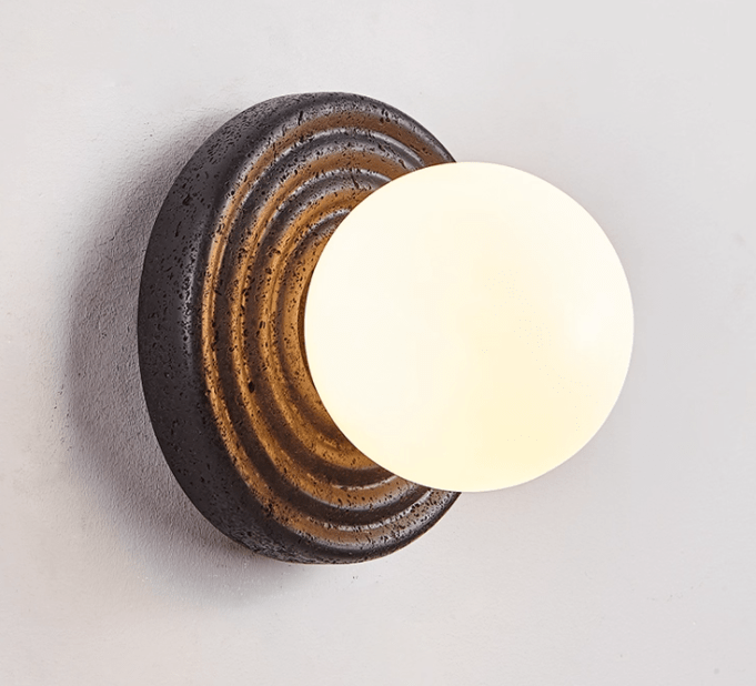 Lunara Travertine Wall Light, Hardwired Wall Sconce, detail 18