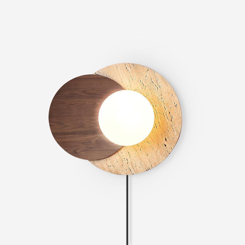 Lunar Eclipse Plug-In Wall Light, Plug-In Wall Sconce, Glass, ∅ 11.8″ x H 9.8″ Set of 2