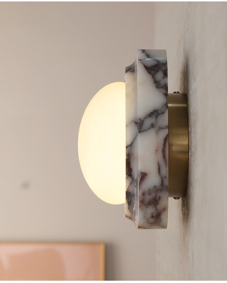Lunar Marble Wall Light, Hardwired Wall Sconce, detail 12