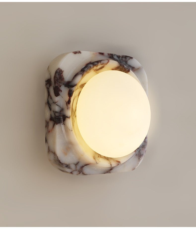 Lunar Marble Wall Light, Hardwired Wall Sconce, detail 10