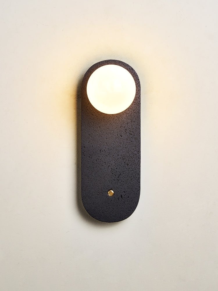 Black Travertine Hearth Wall Light, Hardwired Wall Sconce, detail 8