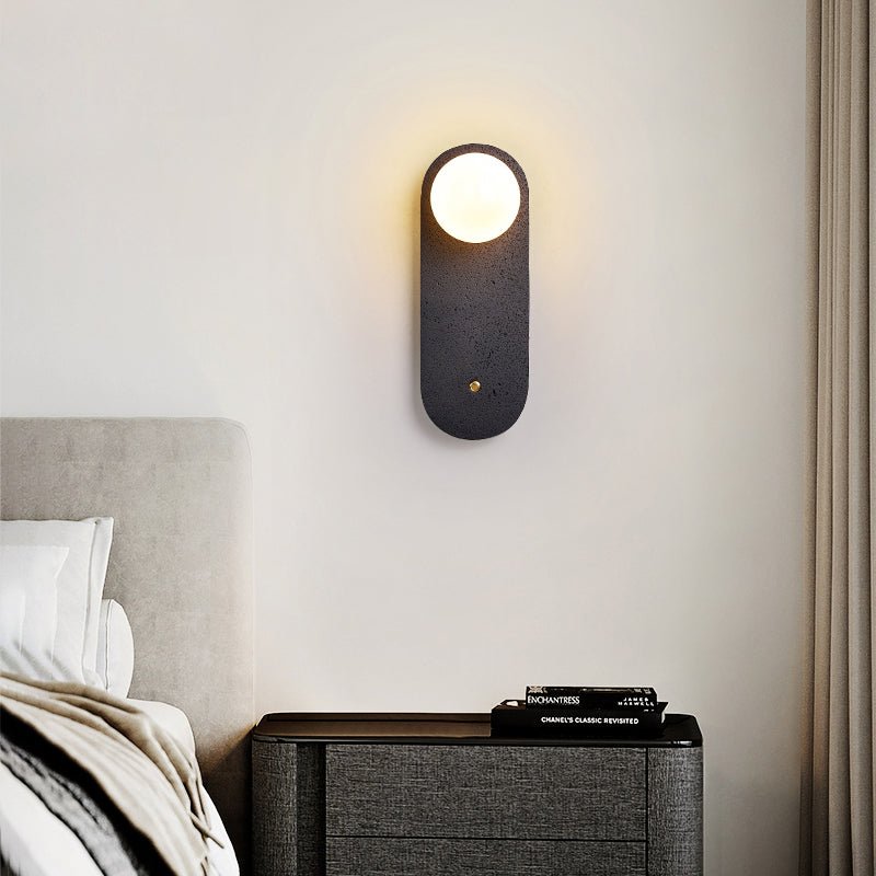 Black Travertine Hearth Wall Light, Hardwired Wall Sconce, detail 10