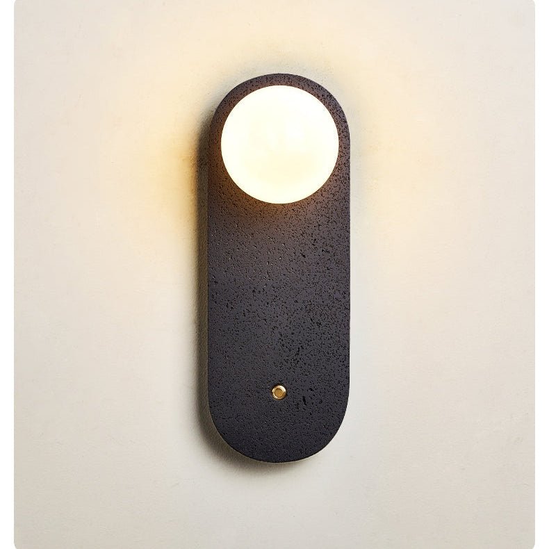 Black Travertine Hearth Wall Light, Hardwired Wall Sconce, detail 12