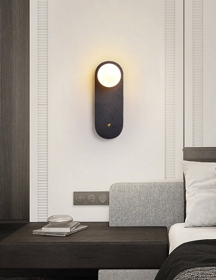 Black Travertine Hearth Wall Light, Hardwired Wall Sconce, detail 14