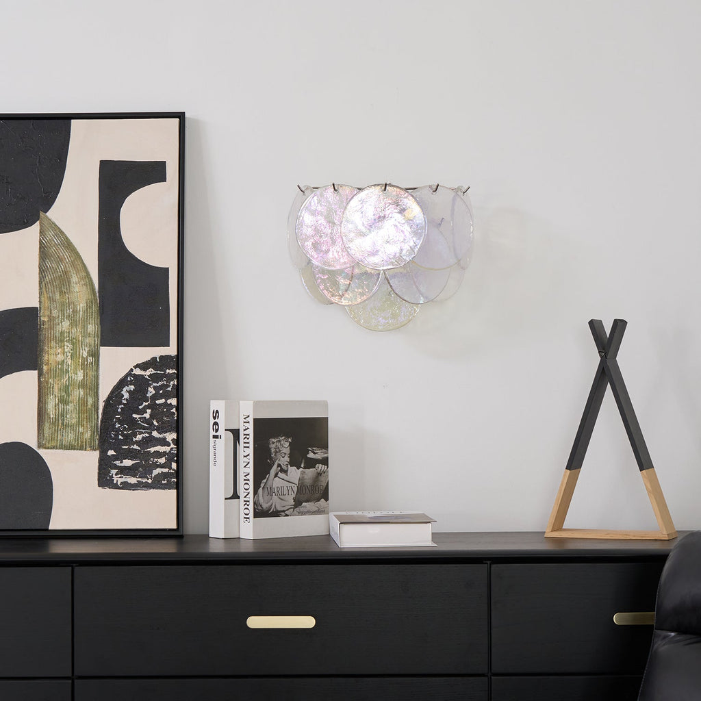 Lunaria Disc Murano Wall Light, Hardwired Wall Sconce, detail 8