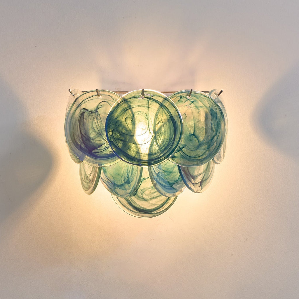 Lunaria Disc Murano Wall Light, Hardwired Wall Sconce, detail 15
