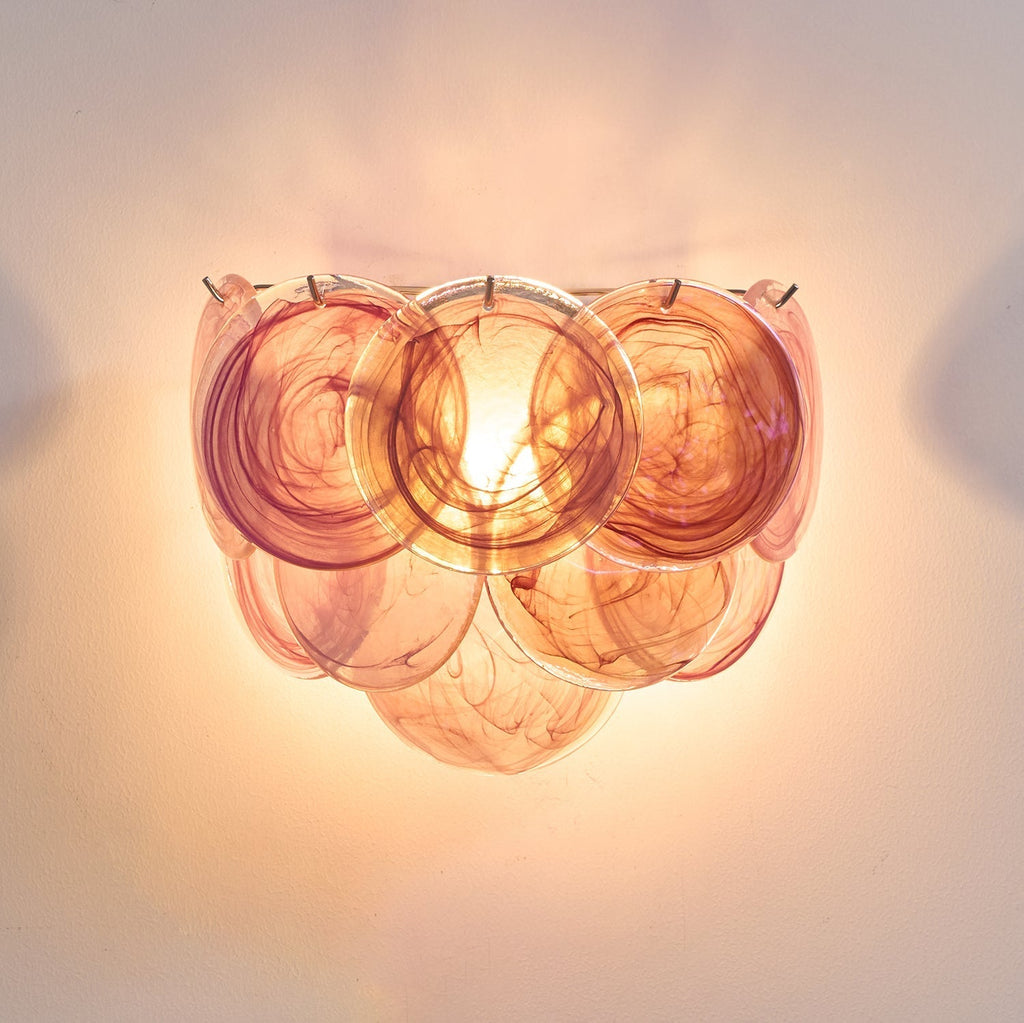 Lunaria Disc Murano Wall Light, Hardwired Wall Sconce, detail 2