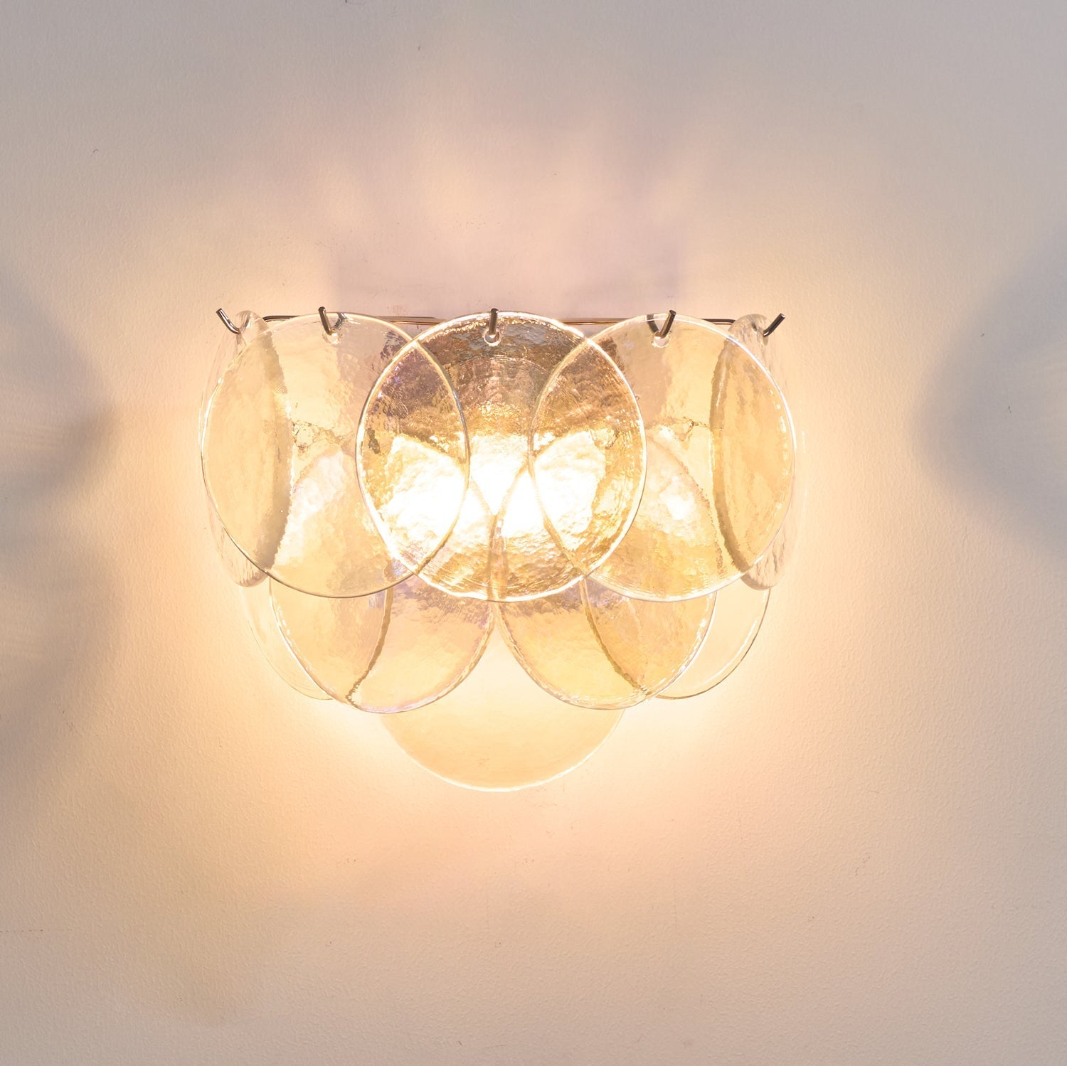 Lunaria Disc Murano Wall Light, Hardwired Wall Sconce, detail 3