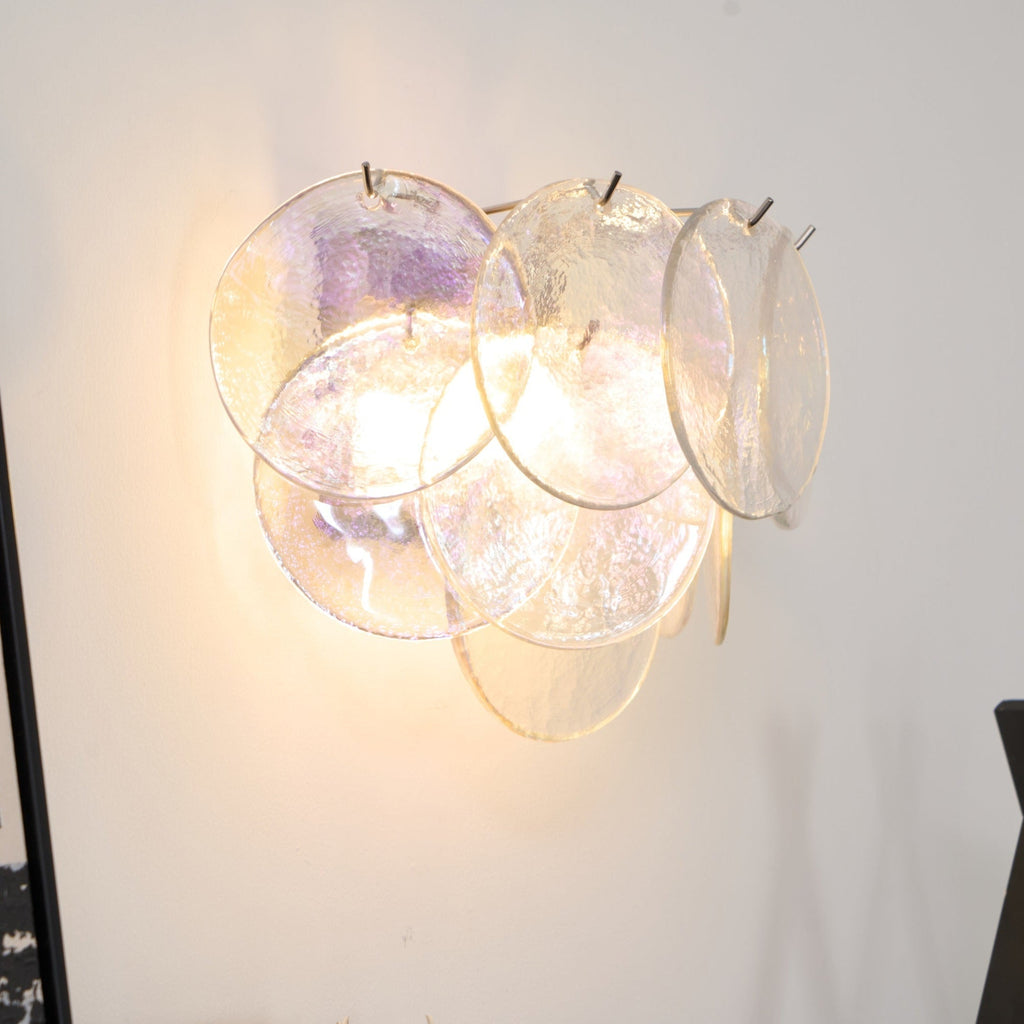 Lunaria Disc Murano Wall Light, Hardwired Wall Sconce, detail 9
