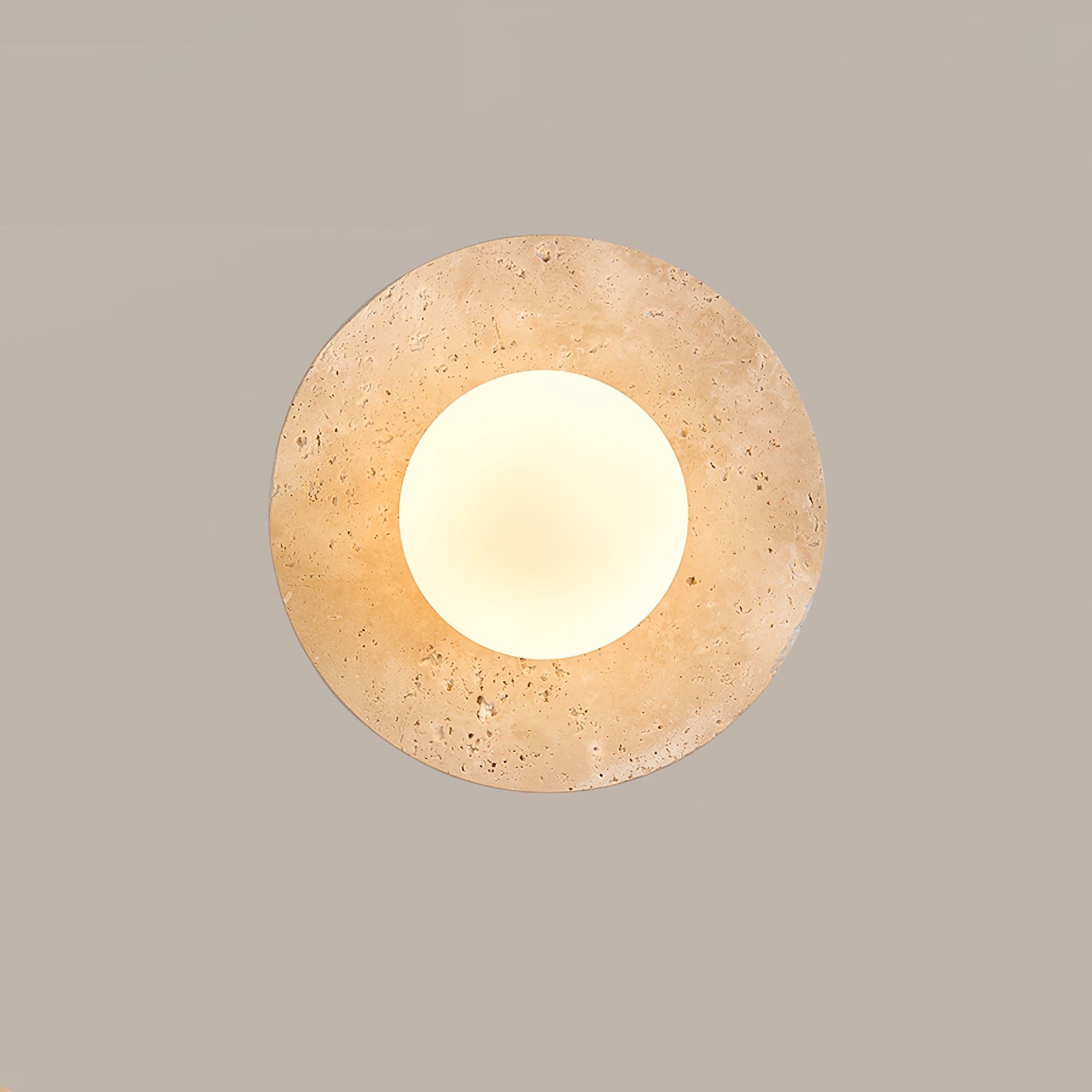 Lunaro Travertine Wall Light, Hardwired Wall Sconce, detail 13