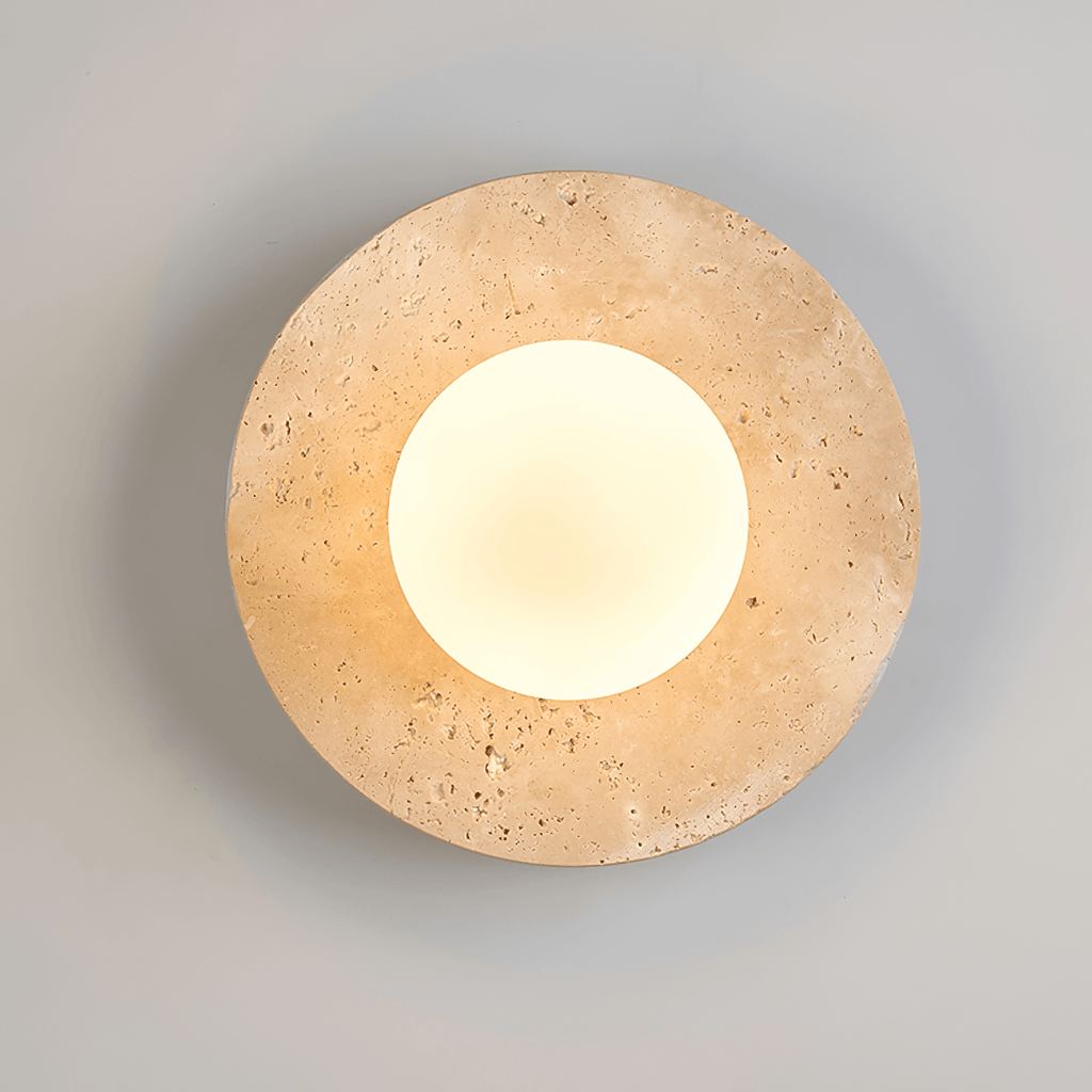Lunaro Travertine Wall Light, Hardwired Wall Sconce, detail 14