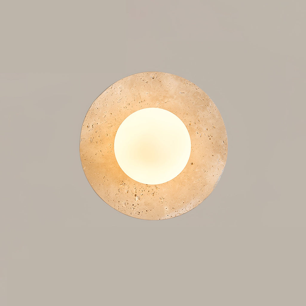 Lunaro Travertine Wall Light, Hardwired Wall Sconce, detail 10