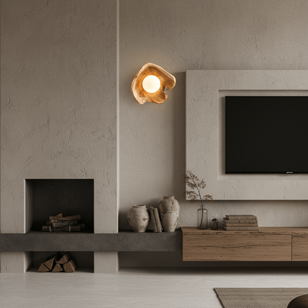 Lunawood Halo Wall Light, Hardwired Wall Sconce, detail 6