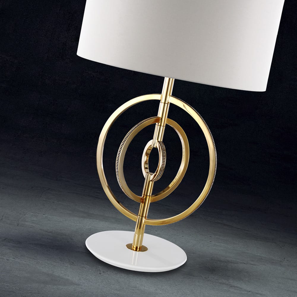 Premium 24 Carat Gold Plated Crystal Table Light, Bedside Table Lamp, detail 2