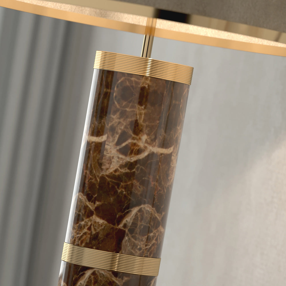 Premium Designer Emperador Marble Table Light, Bedside Table Lamp, detail 2