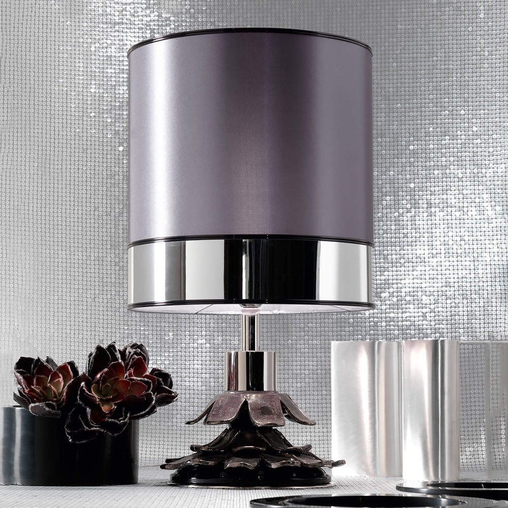 Premium Platinum Plated Italian Table Light, Bedside Table Lamp, 1 x 78 mm