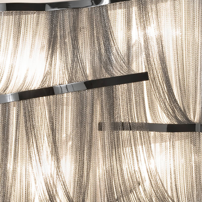 Premium Silver Chain Wall Light, Bedroom Wall Sconce, detail 4