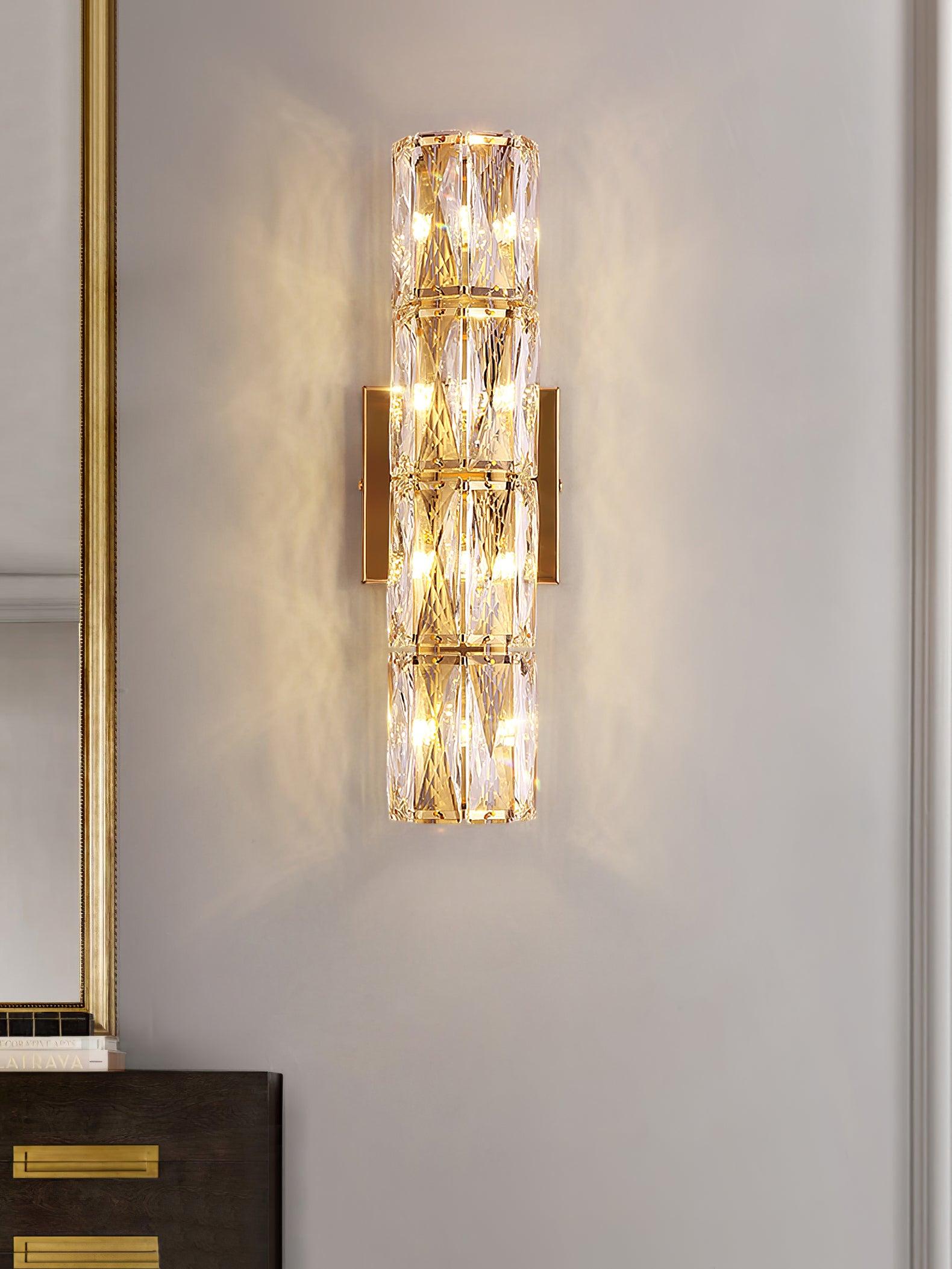 Premium Crystal Column LED Wall Light, Bedroom Wall Sconce, detail 11