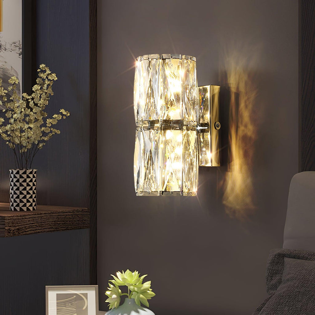 Premium Crystal Column LED Wall Light, Bedroom Wall Sconce, detail 2