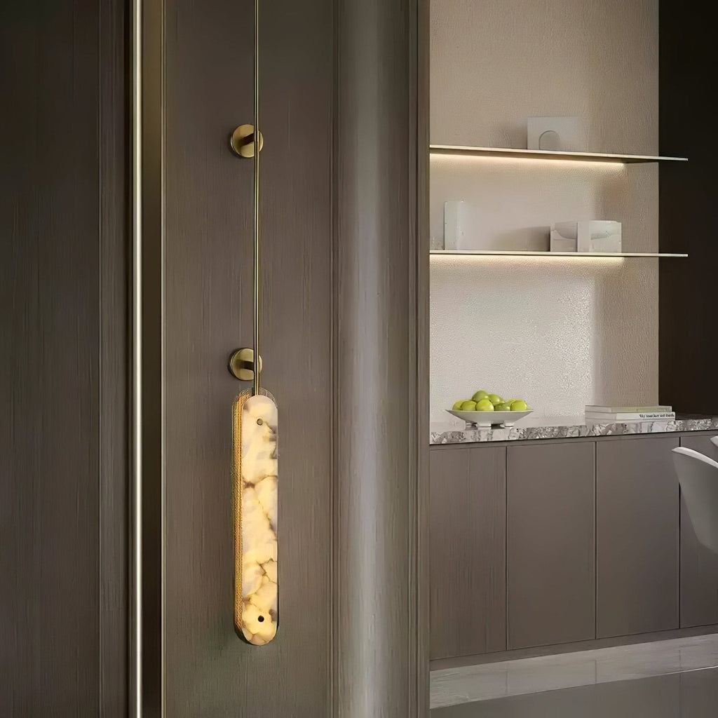 Lysandra Alabaster Wall Light, Hardwired Wall Sconce, detail 6