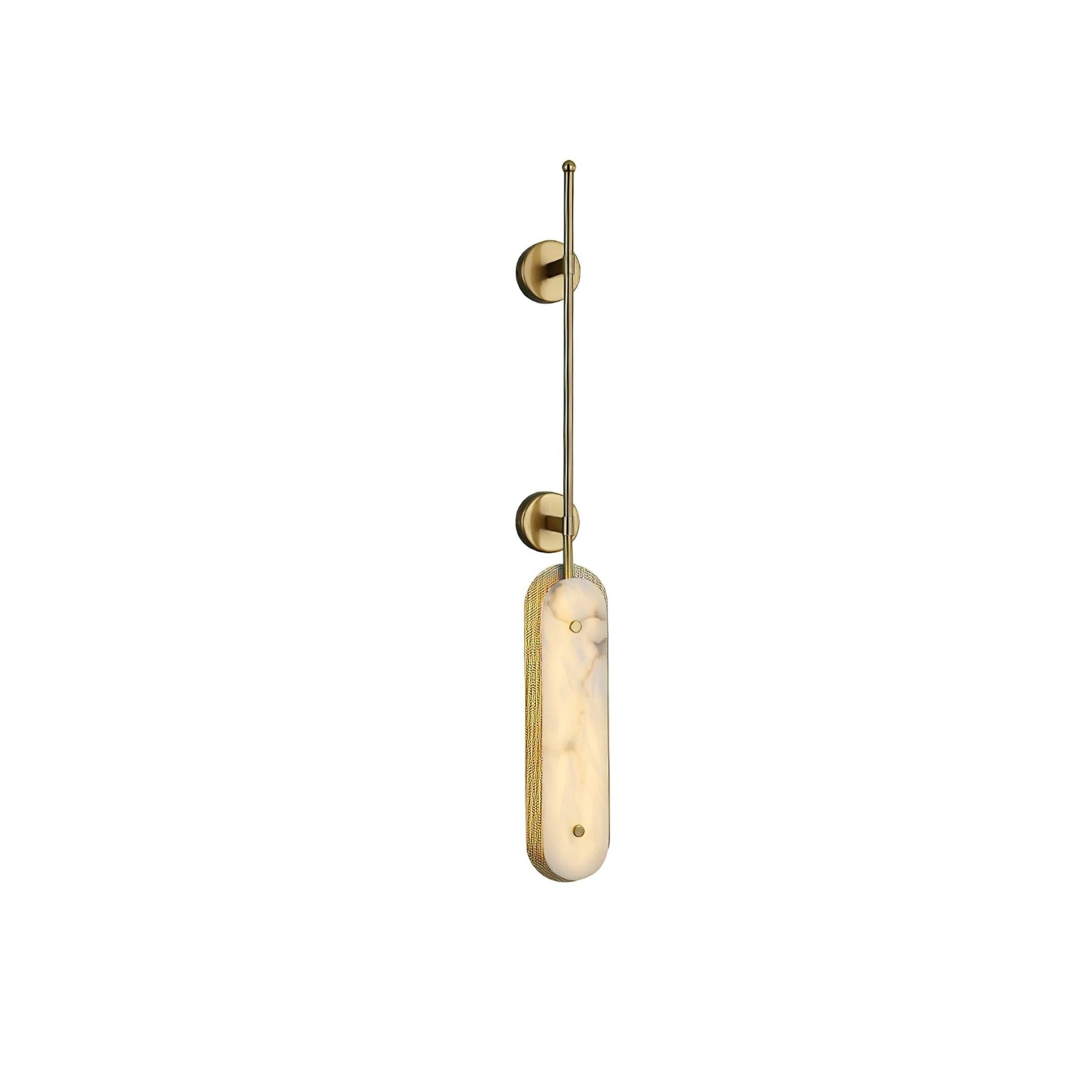 Lysandra Alabaster Wall Light, Hardwired Wall Sconce, Metal, Dia 10cm x H 90cm