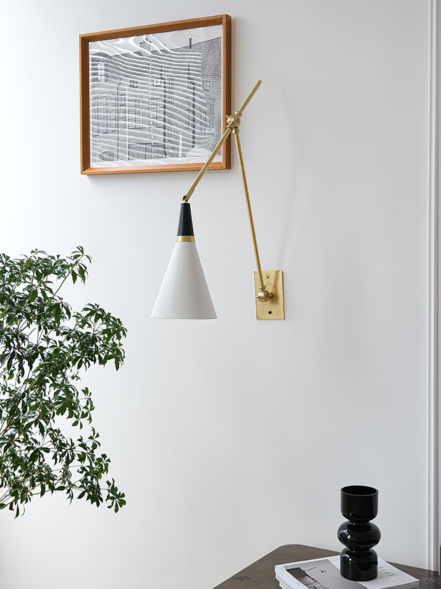 Magari Wall Light - L 74cm x H 66cm Metal, Hardwired Wall Sconce, detail 11