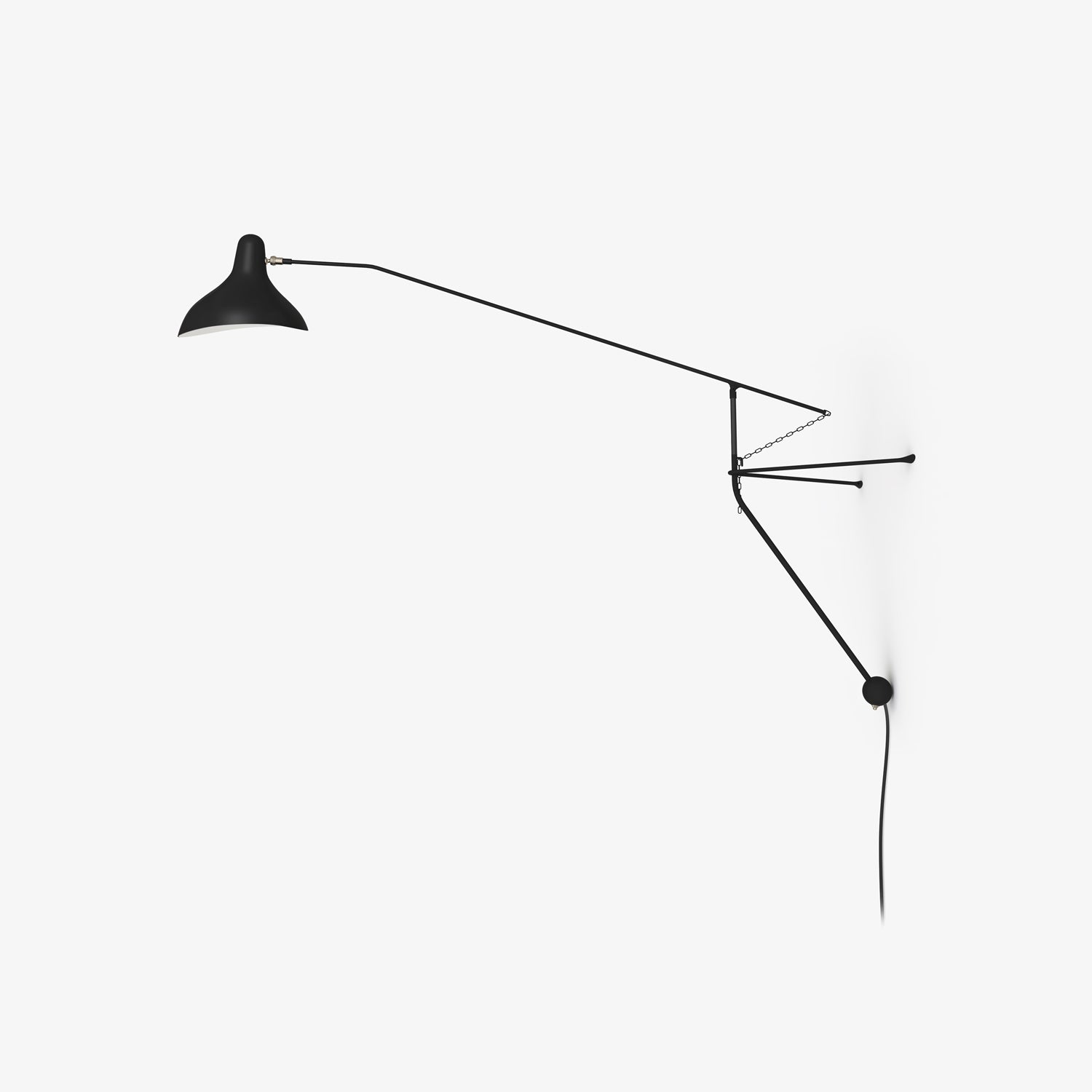 Mantis Arm Wall Light, Plug-In Wall Sconce, Metal, W 28.1″ x H 8.1″