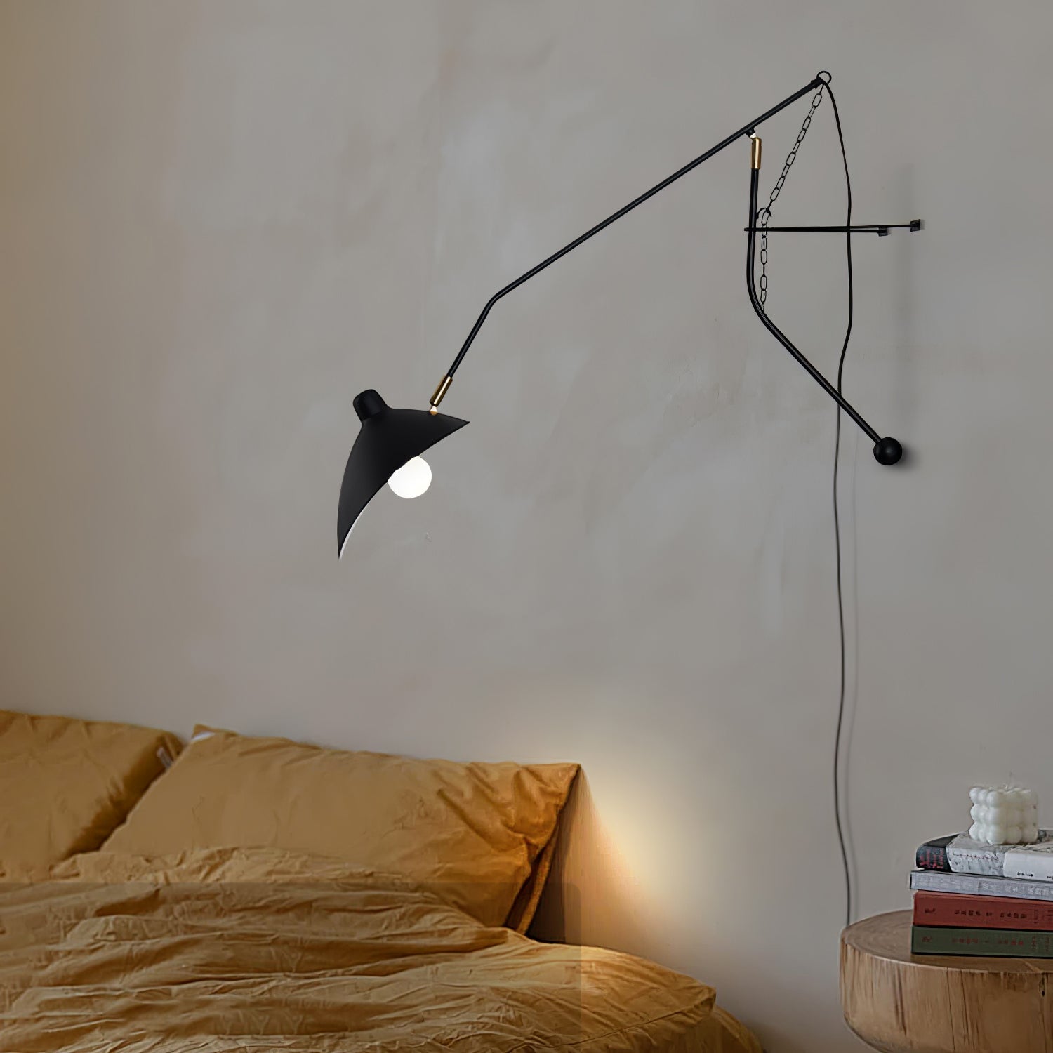 Mantis Arm Wall Light, Plug-In Wall Sconce, detail 4