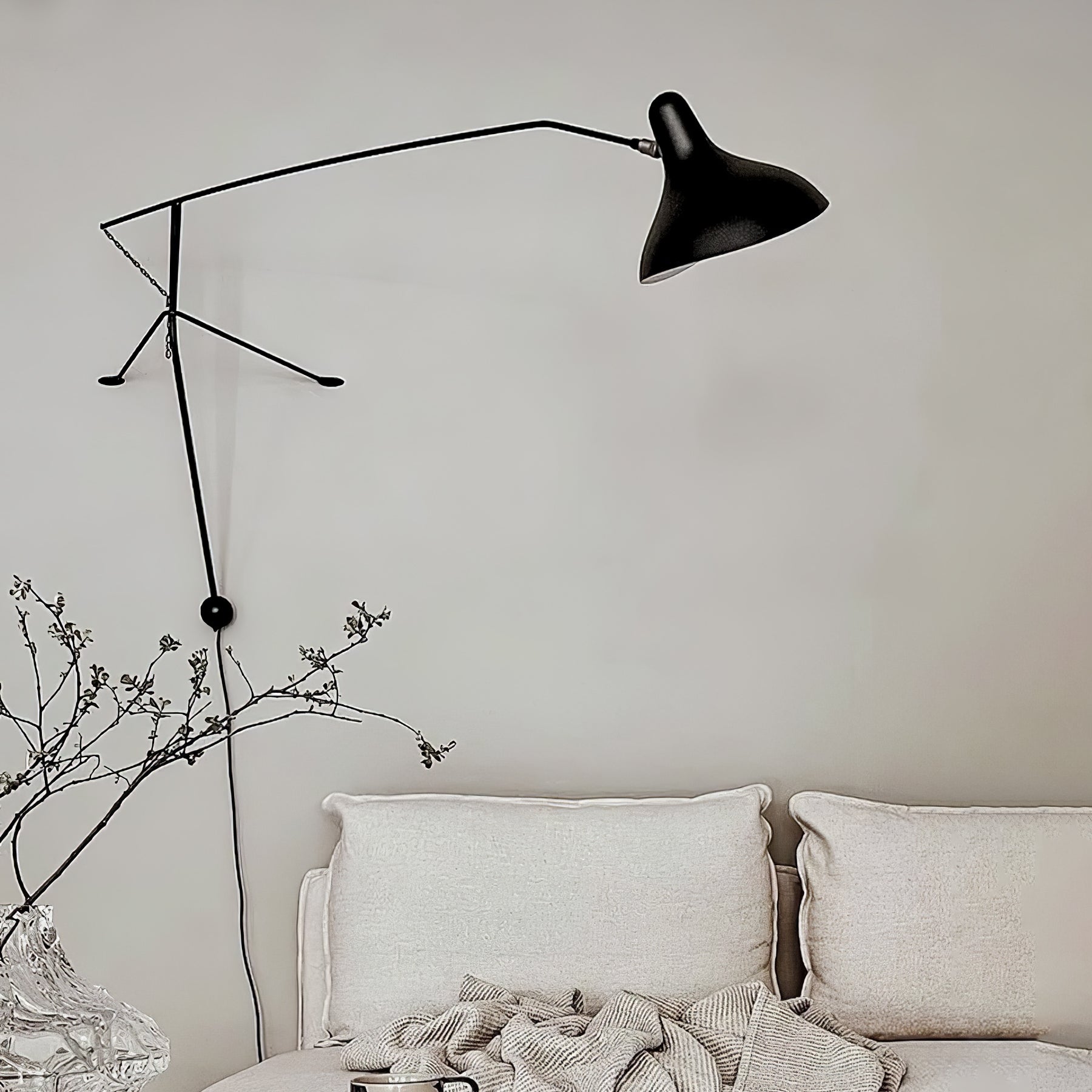 Mantis Arm Wall Light, Plug-In Wall Sconce, detail 17