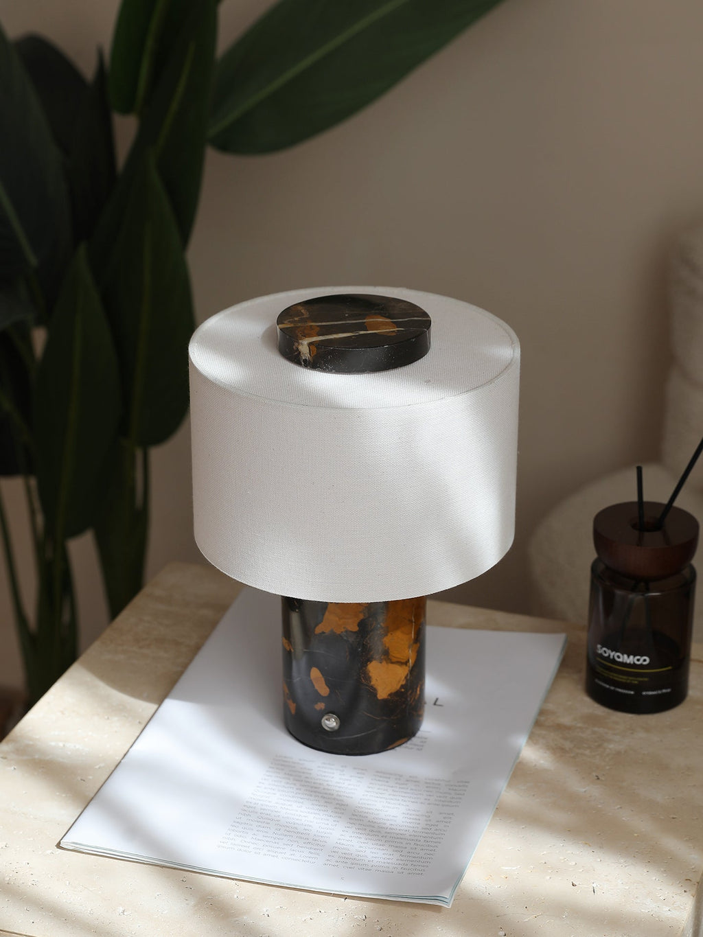 Marbella Stone Table Light, Bedside Table Lamp, detail 8