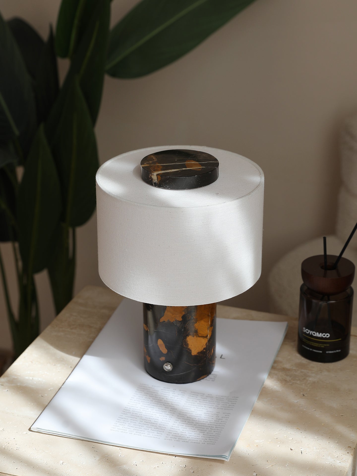 Marbella Stone Table Light, Bedside Table Lamp, detail 8