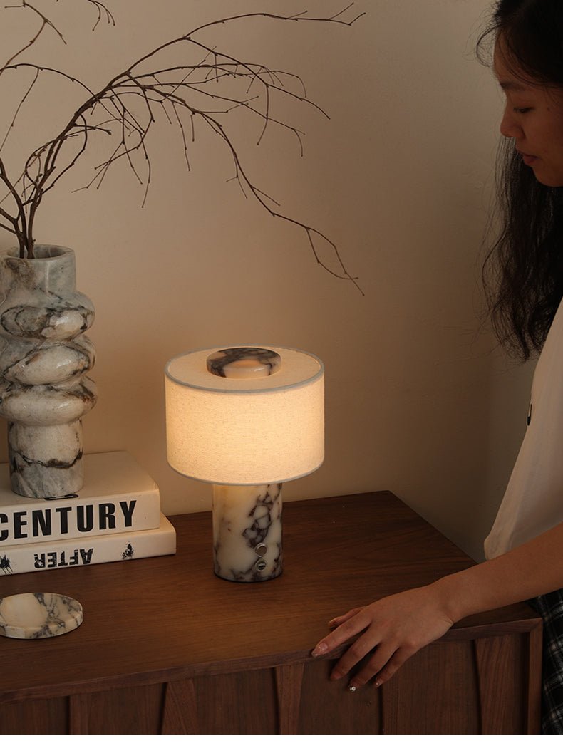 Marbella Stone Table Light, Bedside Table Lamp, detail 3