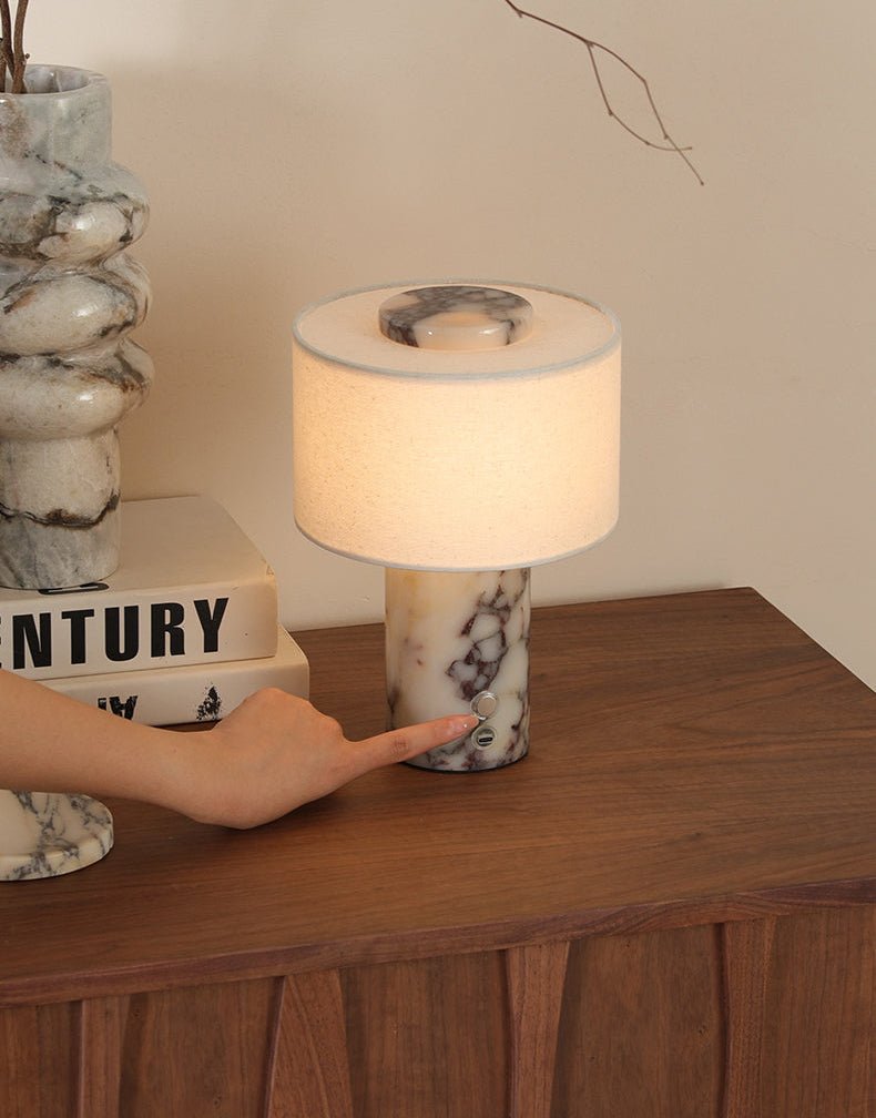 Marbella Stone Table Light, Bedside Table Lamp, detail 11