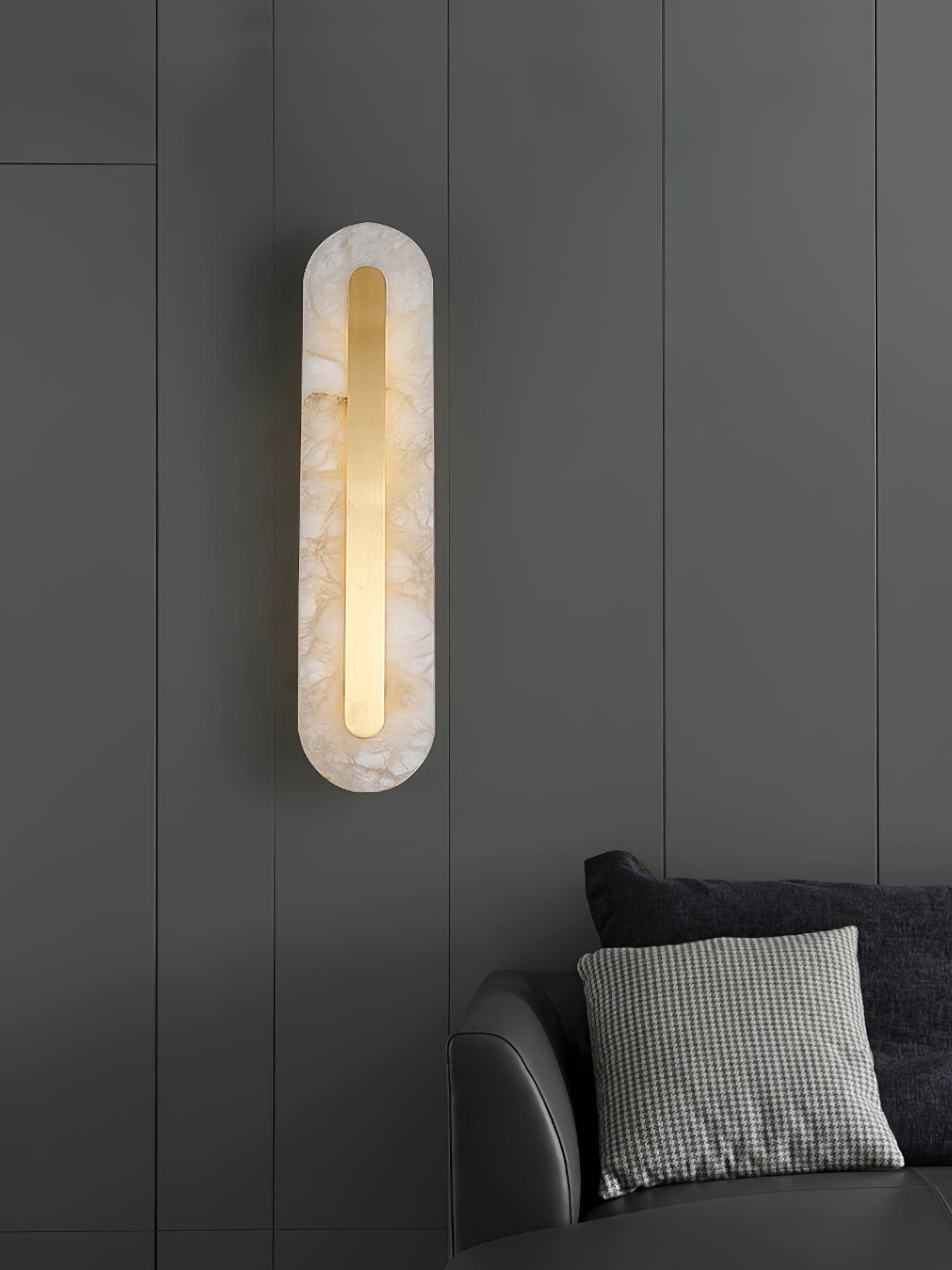 Alabaster Rounded Wall Light, Hardwired Wall Sconce, detail 9