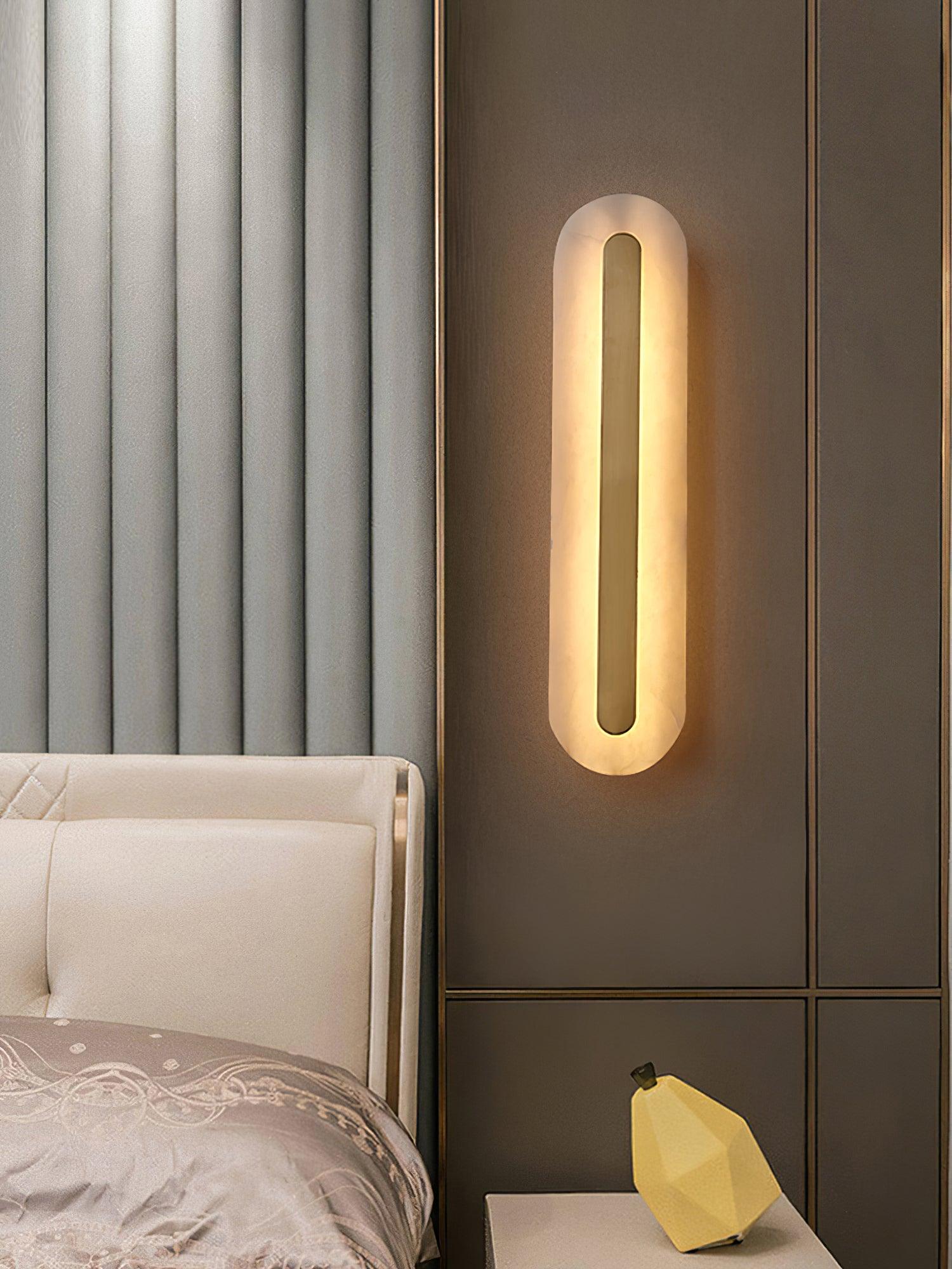 Alabaster Rounded Wall Light, Hardwired Wall Sconce, detail 10