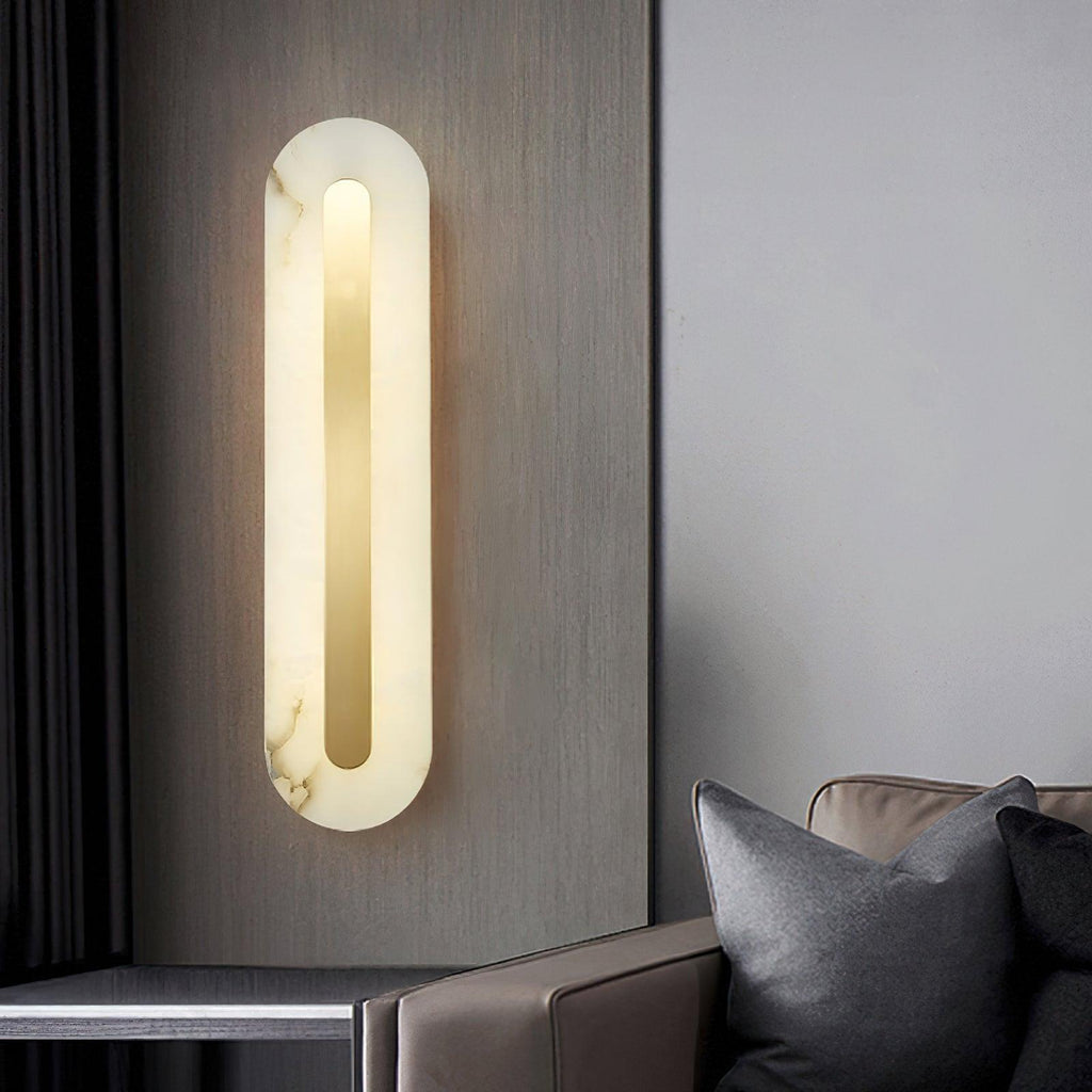 Alabaster Rounded Wall Light, Hardwired Wall Sconce, detail 6