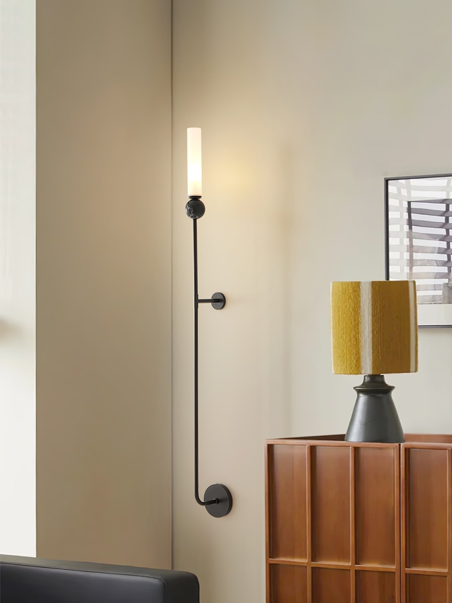 Marble Vertical Wall Light, Hardwired Wall Sconce, detail 10