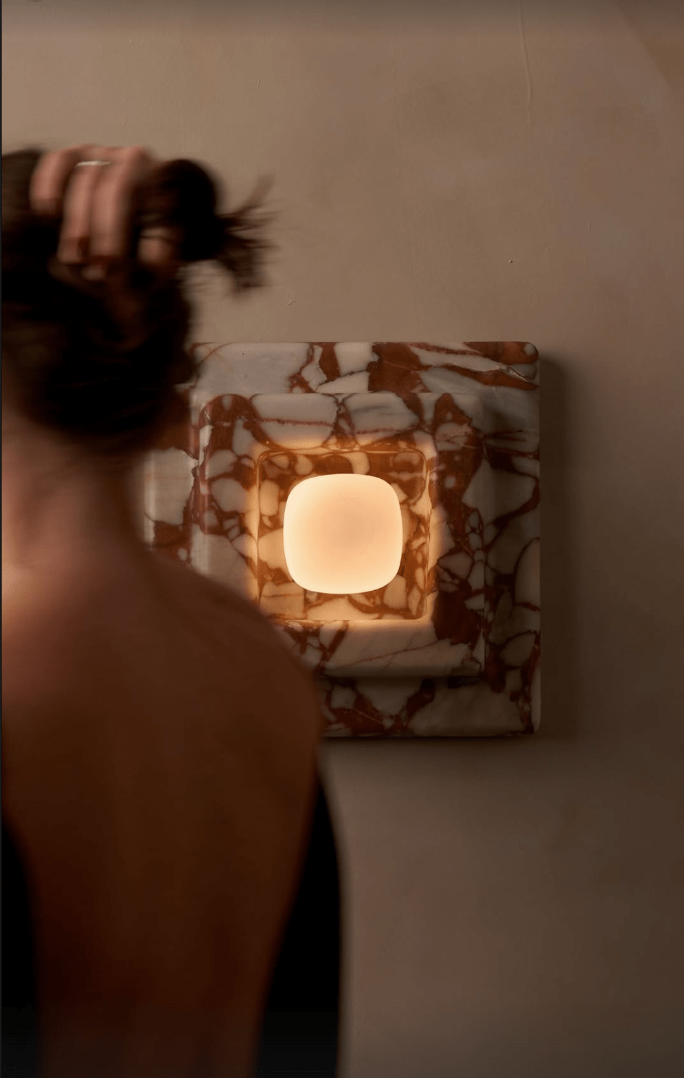 Marblume Square Wall Light, Hardwired Wall Sconce, detail 3