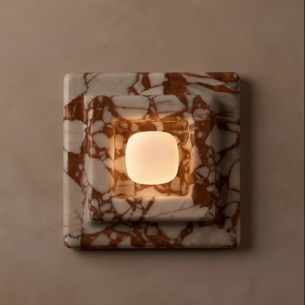 Marblume Square Wall Light, Hardwired Wall Sconce, Metal, Dia 22cm x H 22cm