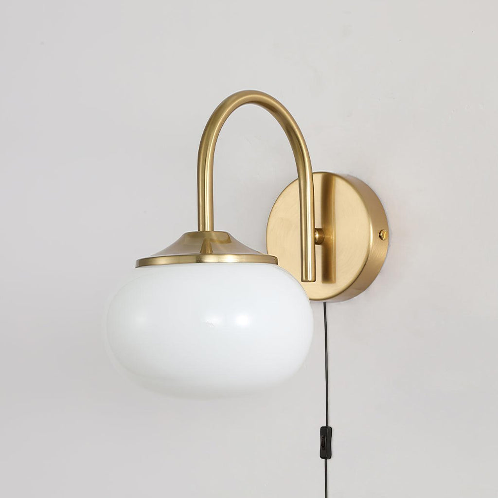 Marshmallow Wall Light Plug Version, Plug-In Wall Sconce, Copper, Dia 14cm x H 21cm