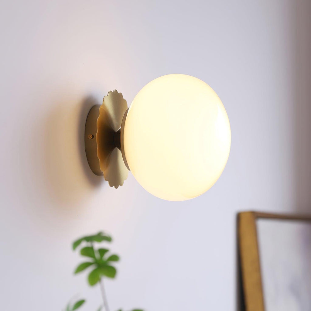 Glass Marshmallow Sconces, Hardwired Wall Sconce, detail 4