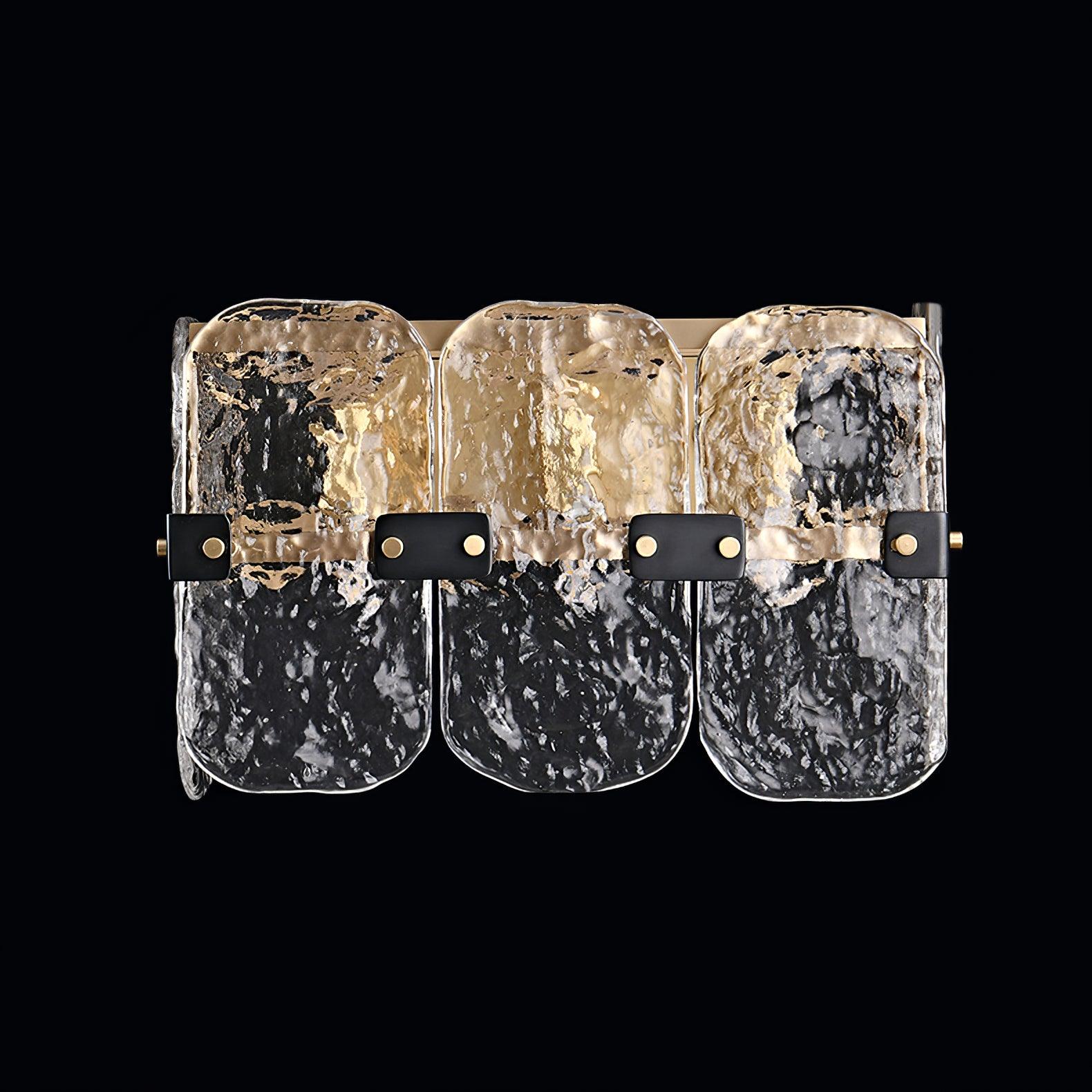 Massive Glass Wall Fixtures, Bedroom Wall Sconce, Brass, Dia 31cm x H 19.5cm