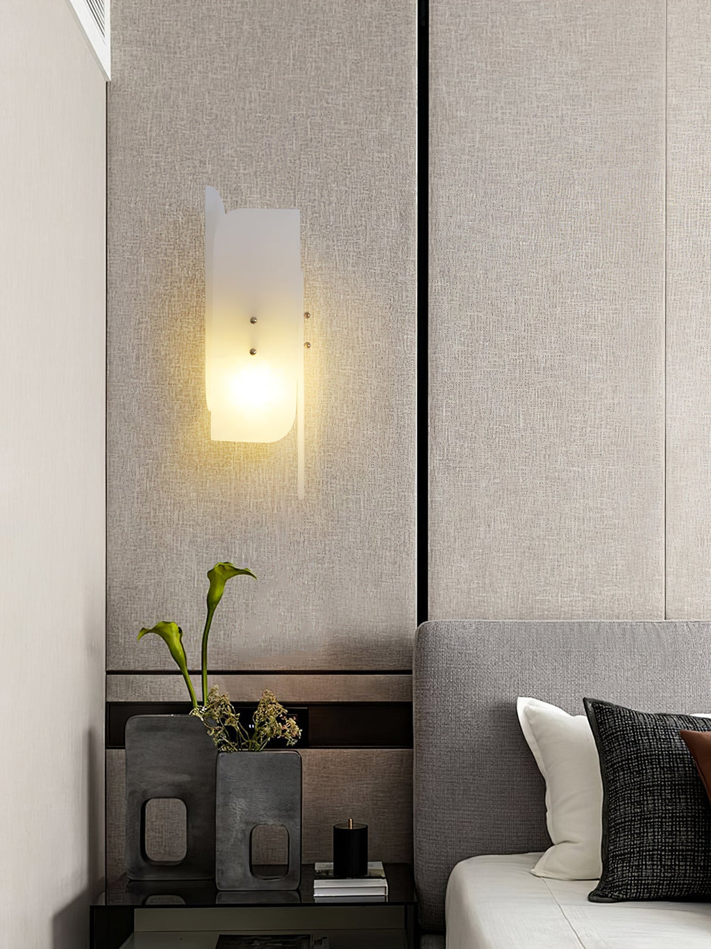 Megalith Alabaster Wall Light, Hardwired Wall Sconce, detail 6