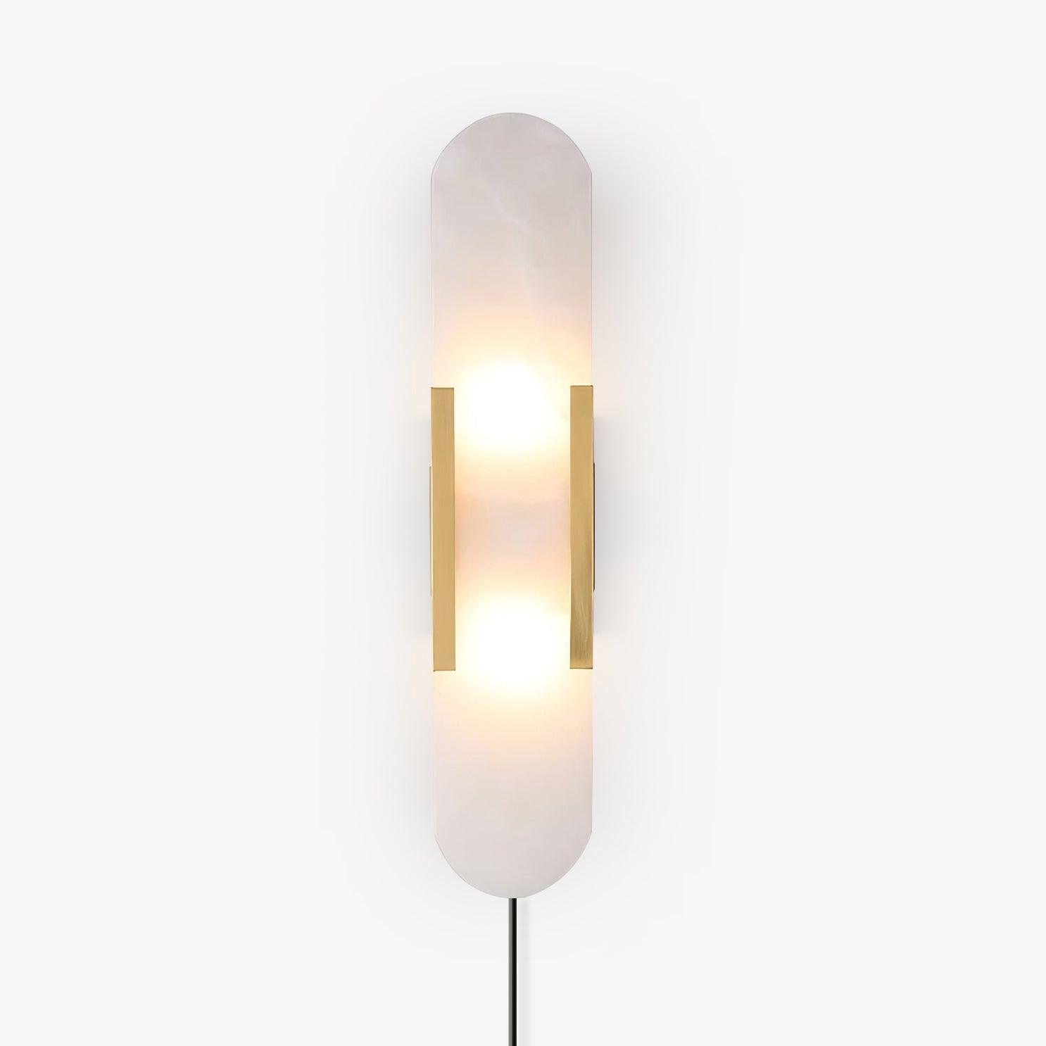 Melange Elongated Plug-in Lamp bracket Wall Light, Plug-In Wall Sconce, Metal, Φ 3.9″ x H 13.8″
